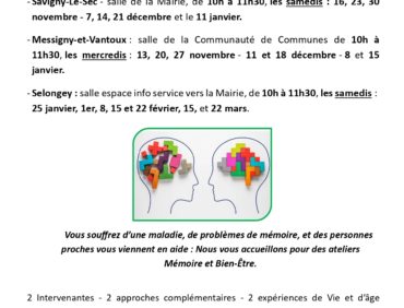 Ateliers troubles de la mémoire et prise de distance face à ces difficultés